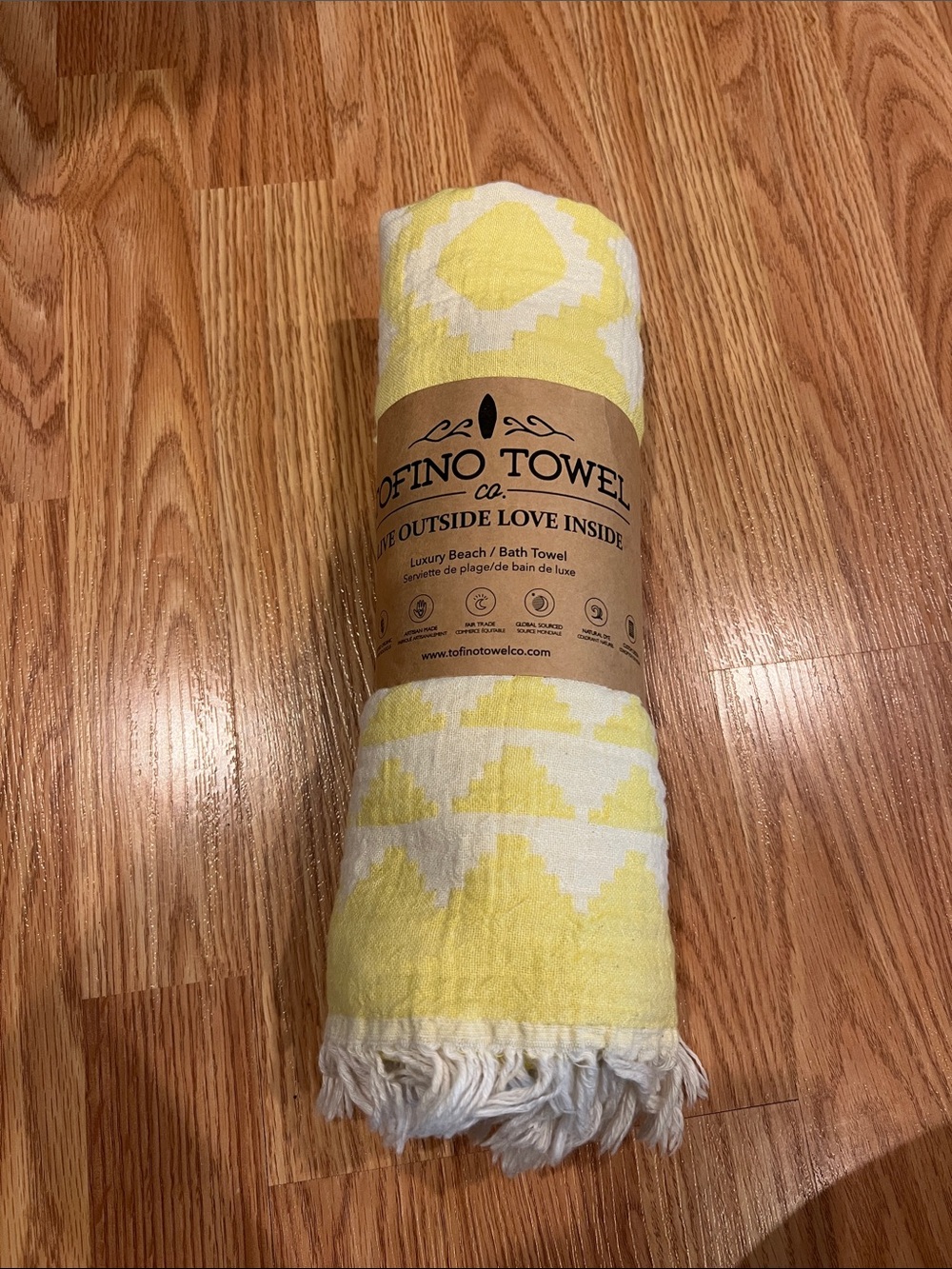 Yellow & White Beach/Bath Towel